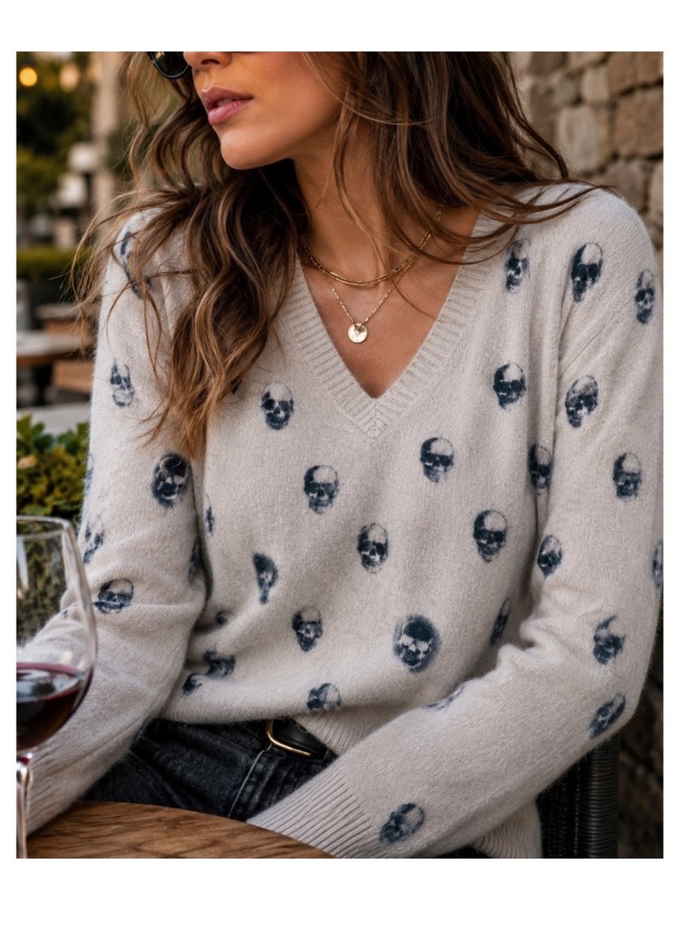 Skull Cashmere Sweater NWOT